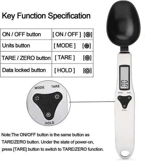 JOYIT Digital Spoon Scale 500g/0.1g - Stainless Steel Food Measuring Scale, Small Baking Scale with LCD Display