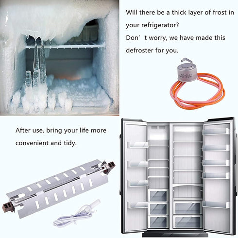 Refrigerator Defrost Heater WR51X10055, Temperature Sensor WR55X10025, Defrost Thermostat WR50X10068 Compatible with GE