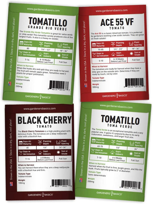 16 Pack Gardeners Basics, Tomato Seeds for Planting Variety Heirloom Tomato Seeds, Tiny Tim, Cherry Tomato Seeds