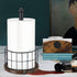 Standing Paper Towel Holder for Bathroom Countertop, Heavy Duty Wooden Base Paper Towel Rack for Kitchen