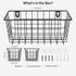 MaraFansie 2 Pack Hanging Kitchen Baskets, Wire Storage Basket Over the Cabinet Door Organizer with Adhesive Strips
