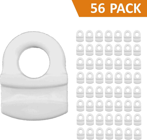 DMSE Wholesale Eye Type Curtain Slide Curtain Carriers Glides Sliders, 56 Pack