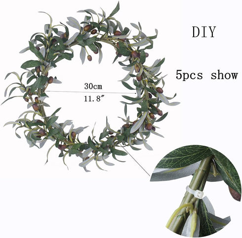 Artificial Olive Branch Stems 5pcs, 28 Inch
