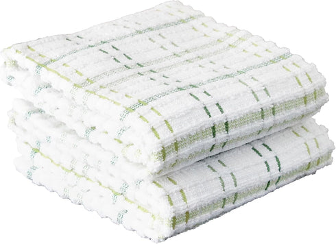 Ritz Royale Collection Kitchen Towel Set, 100% Combed Terry Cotton, 2-Pack, Cactus Green
