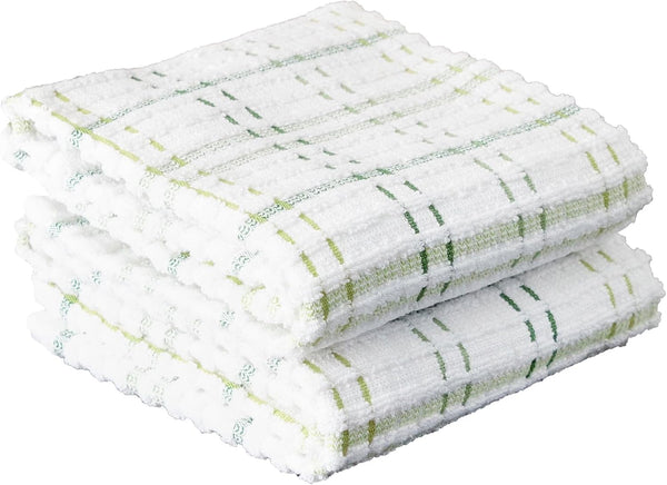 Ritz Royale Collection Kitchen Towel Set, 100% Combed Terry Cotton, 2-Pack, Cactus Green