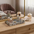 Set 2 Hiceeden of Decorative Serving Trays with Handles, Boho Tea Trays Ottoman Trays for Serving, Modern Plastic