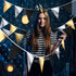 Tatuo 40 Feet Graduation Fabric Pennants Bunting Banner, 42 Pcs Floral Triangle Flags for Party Decoration