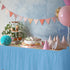 DecorRack Light Blue Table Skirt, 29 in x 14 ft, BPA Free, Disposable & Reusable Rectangular Tablecloth Skirt (1 Pack)