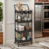 4-Tier Buzowruil Rolling Utility Cart, Storage Cart with Handle Multi-Purpose and Locking Wheels,with Hanging Basket