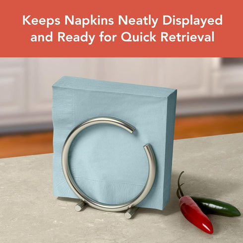 Spectrum Diversified Euro Round Napkin Holder, Satin Nickel, Model Number: 50278