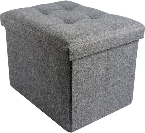 NIENIE Linen Folding Storage Ottoman Coffee Table Small Foot Stool for Living Room,