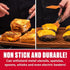 Gotham Steel XL Nonstick 2 in 1 Griddle Pan & Grill Pan, Reversible Copper Griddle for Stovetop & Outdoor Use