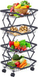 ULIKEUS 4 Tier Fruit Basket for Kitchen Stackable Metal Wire Fruit Vegetable Basket