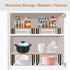 Bamber Large Spice Rack Organizer, Solid Wood Cabinet Shelf for Kitchen Countertop Storage, Set of 2, 16.5x10 Inches