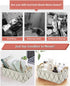 Small Storage Baskets, Toy Storage Organizer Rectangle Basket, Decorative Storage Basket with Wooden Handles