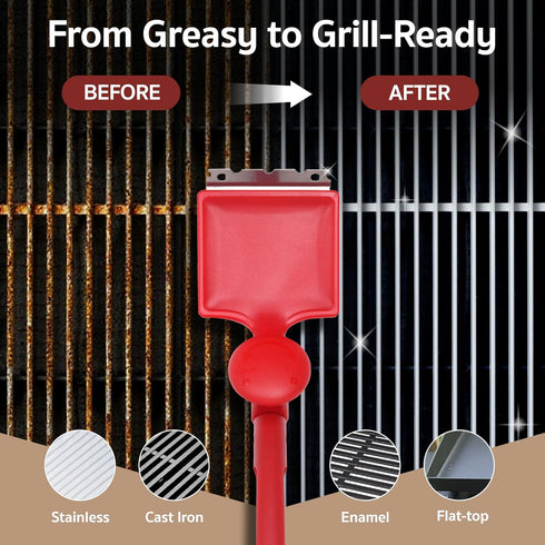 GASPRO Steam Grill Brush Bristle Free for Outdoor Grill, BBQ Grill Cleaning Brush with Replaceable Scrub Sponge Head
