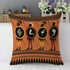 Mugod Ancient Greek Pillowcase, Black-Figured Greek Warrior with Spear and Shield, 18"x 18" Cotton Linen