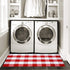 USTIDE Cotton Buffalo Plaid Rug, Red & White Check, 23.6"X51", Hand-Woven Indoor/Outdoor Washable Carpet