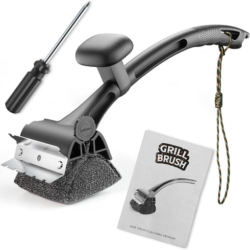 Sommilk BBQ Grill Brush Bristle Free - Grill Cleaner Brush with Replaceable Heads