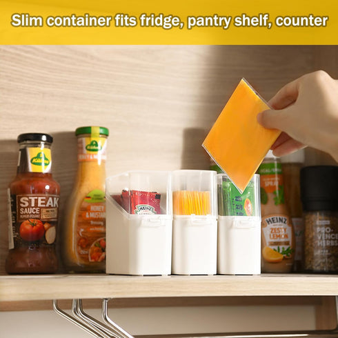 PARBEE 2 Pack Sliced Cheese Container for Fridge, Airtight Clear Deli Cheese Slices Holder