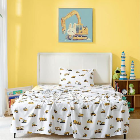 3-Piece Twin Size Bed Sheet Set by Coukouchyi, Soft & Breathable Kids