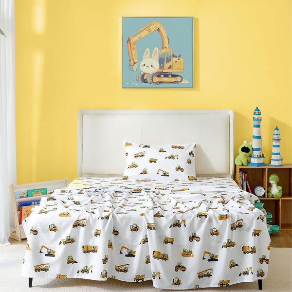 3-Piece Twin Size Bed Sheet Set by Coukouchyi, Soft & Breathable Kids