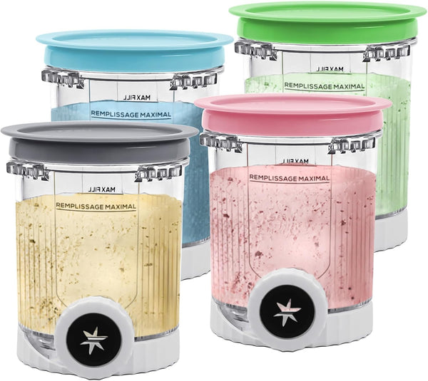 NANOBABY Pints and Lids Replacement Compatible with Ninja Swirl by Creami NC700 Series
