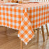 MANGATA CASA 2Pcs Orange Gingham Table Cloth for Rectangle Tables, Checkered Waterproof Kitchen & Table Linens, Pumpkin