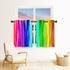 ANHOPE Rainbow Striped Curtains - Girls Colorful Vertical Stripes Print Pattern Waterproof Grommet Window Drapes