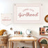 30x20 Lacama Long Live Girlhood Banner, Girls Room Decor Pink Linen Banners Wall Hanging Banner Flag Decor for Toddler