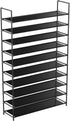 KIKIONLIFE 10 Tiers Shoe Rack Tower Storage Organizer Cabinet Black