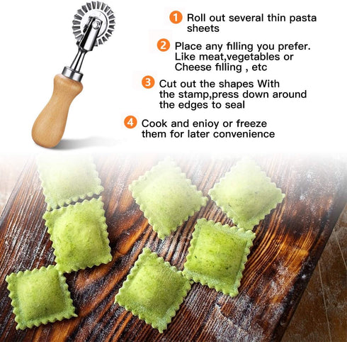Pasta Maker Cutter Wheel, Dough Ravioli Pizza Cutter Wheel for Home and Kitchen, 1.3"