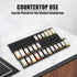 24 24 Famhap Spice Drawer Organizer Pcs with Plastic Spice Jars and LabelsInterlocking Expandable Seasoning Rack Tray