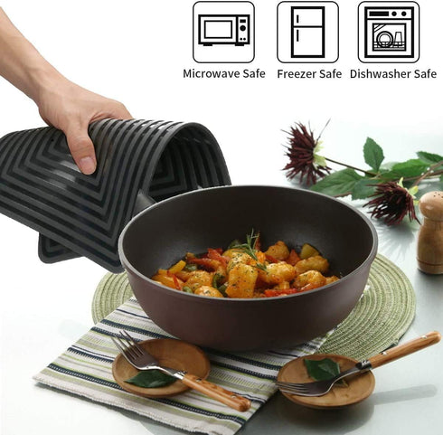 LogHog Large Silicone Trivet Mats Set of 2 - Heat Resistant Pot Holder for Hot Dishes/Pans, 9"x12" Non Slip Flexible