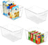 Vtopmart Clear Plastic Pantry Organizer Bins, 4 PCS Food Storage Bins with Handle for Kitchen Organization