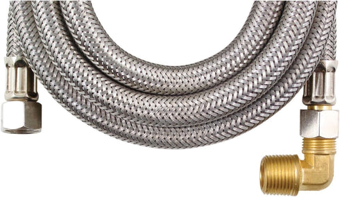 Certified Appliance Accessories 6 Feet Dishwasher Hose with 90 Degree MIP Elbow, Premium Braided Stainless Steel, PVC