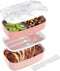 Bentgo Classic - Adult Bento Box, Stackable 3-Compartment Lunch Box with Removable Utensil Set, BPA-Free (Blush Marble)