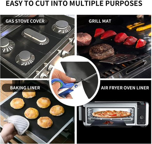 Oven Liners for Bottom of Oven, 23.6x15.7 Inch Heavy Duty Non-stick Reusable Mat for Gas Electric Oven