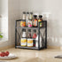 Giikin 2 Tier Countertop Shelf Organizer - Grey Desktop Coffee Organizer, Spice Rack for Kitchen