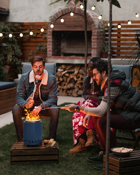 YEFU Tabletop Fire Pit, 9.7 x 7.1 in, Low Smoke Camping Stove for Outdoor & Patio, Safe Burning with Travel Bag & Mini