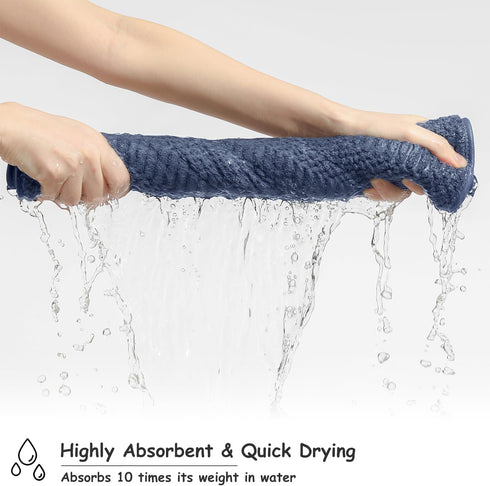 18 Set-6 Sheets,6 Towels,6 Set Pcs Purple Blue Family Towels Bath Hand Washcloths Soft Polyester Towels Absorbent