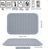 Silicone Trivets for Hot Dishes Pots&Pans, Hot Pads for Kitchen, Flexible Small Drying Mat, Large 12x9 Pot Holders, Heat Resistant Mat Quartz Countertop, Silicone Trivet Mat Set 2 Light Grey by zoyizi