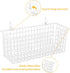 2 Sets Extra Large White Metal Hanging Wall Baskets with Steel Hooks for Organizing Storage
