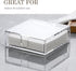 Acrylic Napkin Holder, 7"x 7"x 2.4" Flat Dispenser with Lid, Waterproof Paper Napkin Container for Kitchen & Bathroom