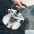 Alipis Stovetop Tea Kettle, 4L Stainless Steel Whistling Water Kettle with Cool Handle