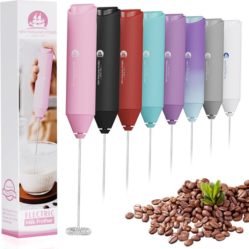 Powerful Handheld Milk Frother, Mini Whisk Drink Mixer for Coffee, Cappuccino, Latte, Matcha, Hot Chocolate, Pink
