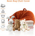 Large Stuffed Animal Storage Bean Bag Chair, 3 ft Giant Heavy Soft Corduroy Cover for Kids, Living Room Sofa