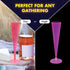 Party Essentials 20 Count Hard Plastic 5 oz Champagne Flutes, Neon Pink