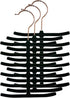 Home Basics 3-Pack Non-Slip Velvet Tie Hanger Organizer Rack, 360° Rotatable Hook, Holds 12 Ties Each