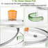 1.5L Glass Cooking Pot, 51oz/6cups Simmer Pot for Stove Top, Oven/Gas Safe (Green Handle)